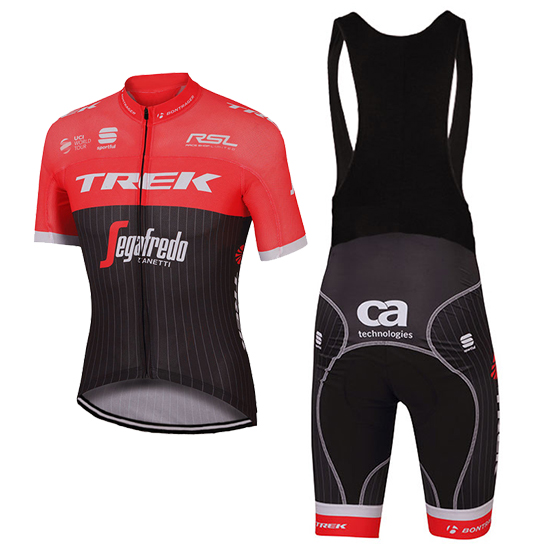 Trek Segafredo Kurzarmtrikot 2017 und Kurze Tragerhose shwarz und rot